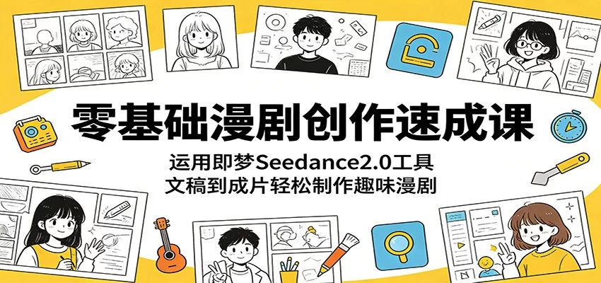 零基础漫剧创作速成:即梦Seedance2.0+剪映,文稿一键成片-小栈博客