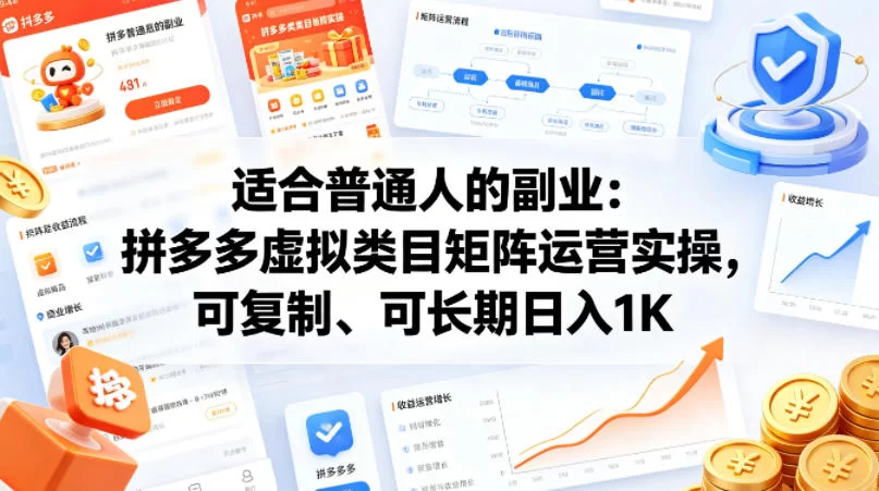 拼多多虚拟类目矩阵运营:普通人可复制的副业,日入1K不是梦-小栈博客