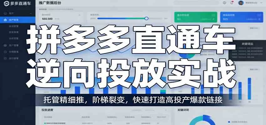 拼多多直通车逆向投放：托管稳本+阶梯裂变，打造高投产爆款全攻略-小栈博客