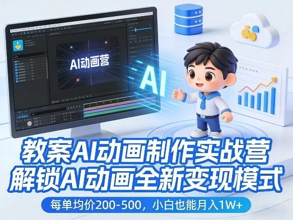 AI动画制作实战营：解锁教案微课变现新风口，小白轻松上手月入过万-小栈博客
