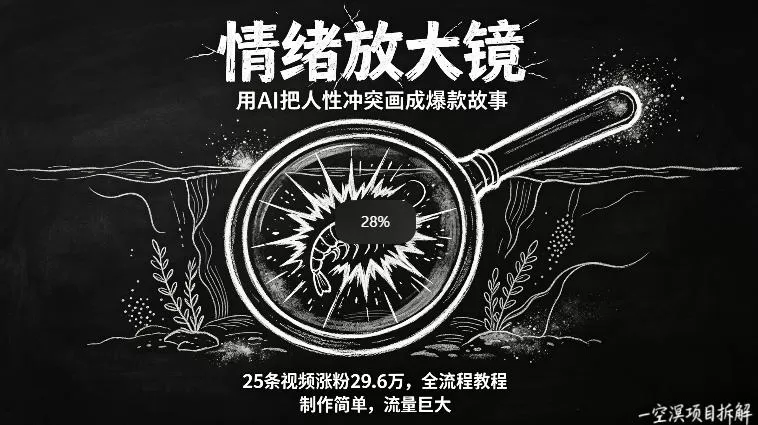 AI制作“情绪放大镜“视频，25条视频涨粉29.6W粉，流量巨大，制作简单，全流程教程-小栈博客