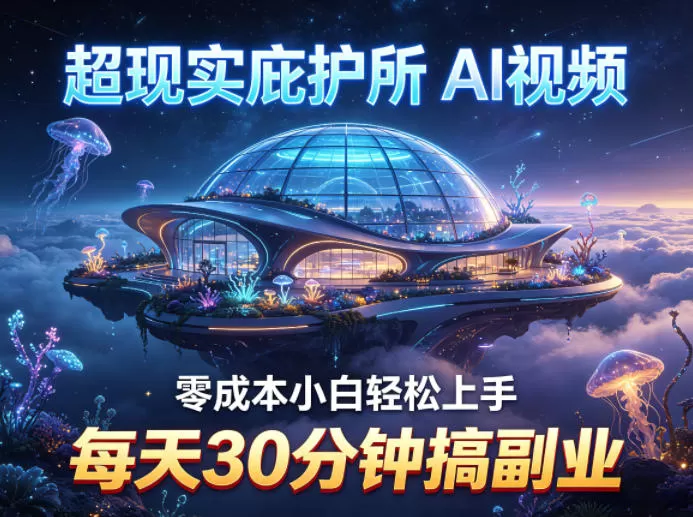 超现实庇护所AI视频项目拆解，零成本小白轻松上手，每天30分钟搞副业-小栈博客