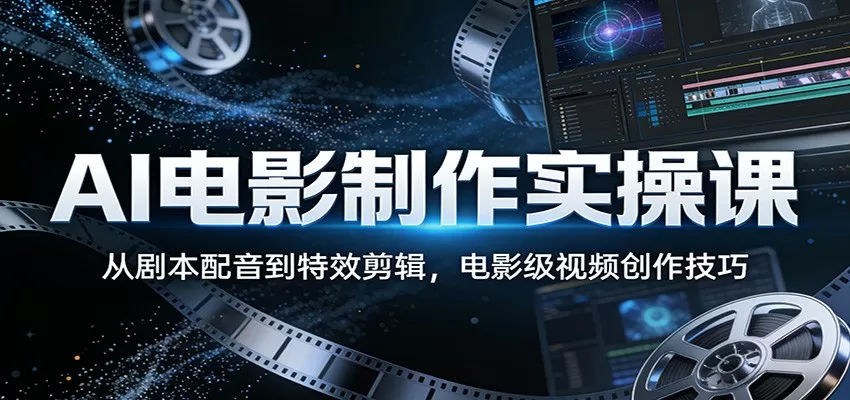 AI电影制作全流程实操课：从零基础到精通，掌握AI视频创作与变现核心技能-小栈博客