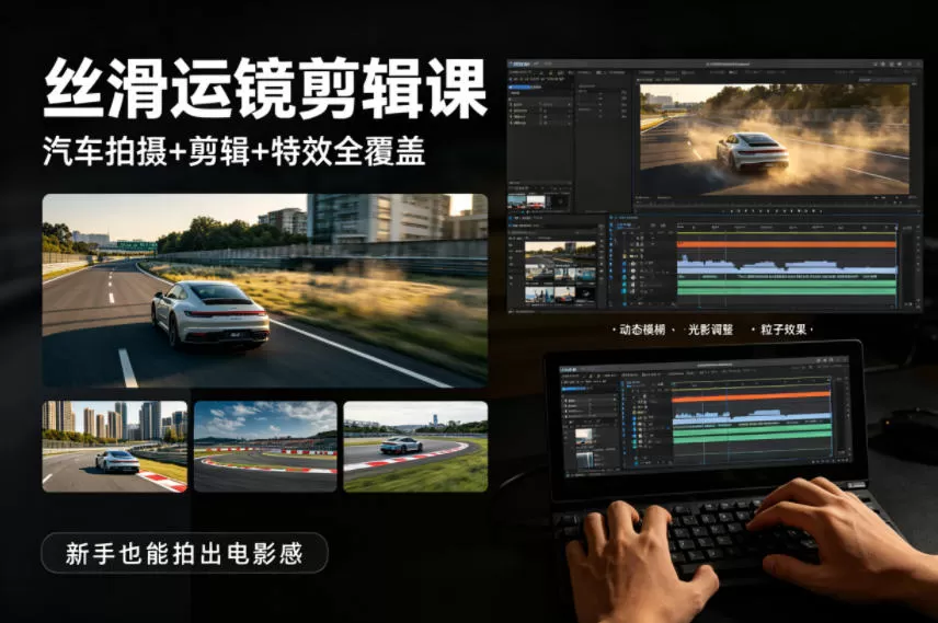 大叔丝滑运镜剪辑课,汽车拍摄+剪辑+特效全覆盖,新手也能拍出电影感 大叔丝滑运镜剪辑课,汽车拍摄+剪辑+特效全覆盖,新手也能拍出电影感