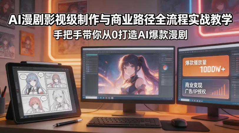 AI漫剧影视级制作与商业路径全流程实战教学，手带你从0打造AI爆款漫剧-小栈博客