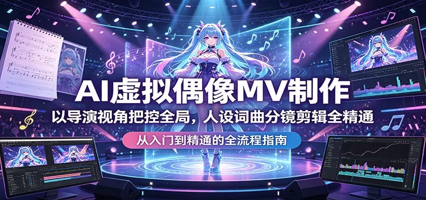 AI虚拟偶像MV制作：以导演视角把控全局，人设词曲分镜剪辑全精通-小栈博客