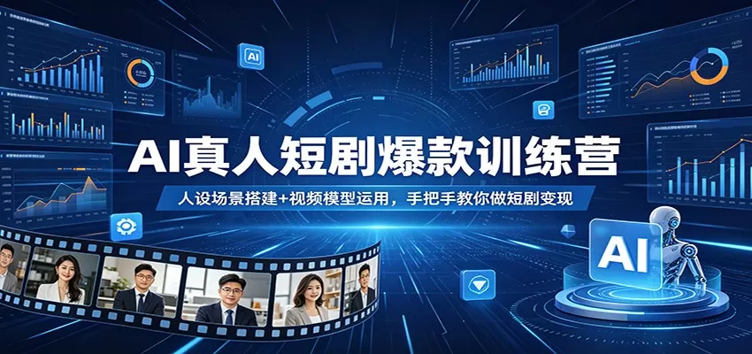 AI真人短剧爆款训练营：人设场景搭建+视频模型运用，手把手教你做短剧变现-小栈博客