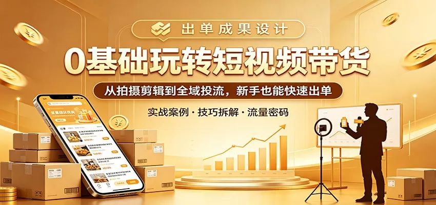 0基础玩转短视频带货：从拍摄剪辑到全域投流，新手也能快速出单-小栈博客