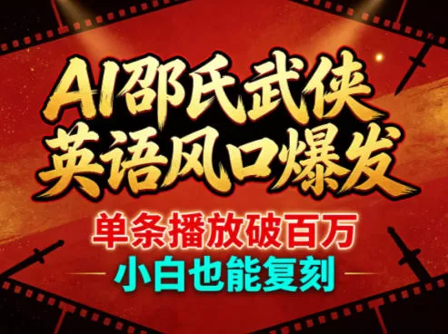 AI邵氏武侠英语风口爆发，单条播放破百万，小白也能复刻-小栈博客