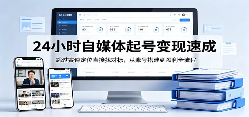 24小时自媒体起号变现速成，跳过赛道定位直接找对标，从账号搭建到盈利全流程-小栈博客