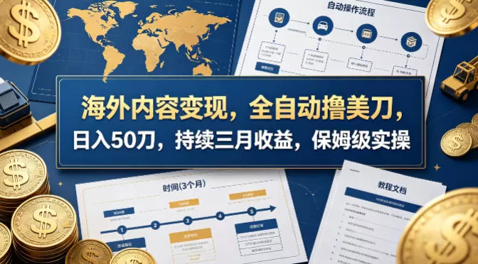 海外内容变现，全自动撸美刀，日入50刀，持续三月收益，保姆级实操【揭秘】-小栈博客