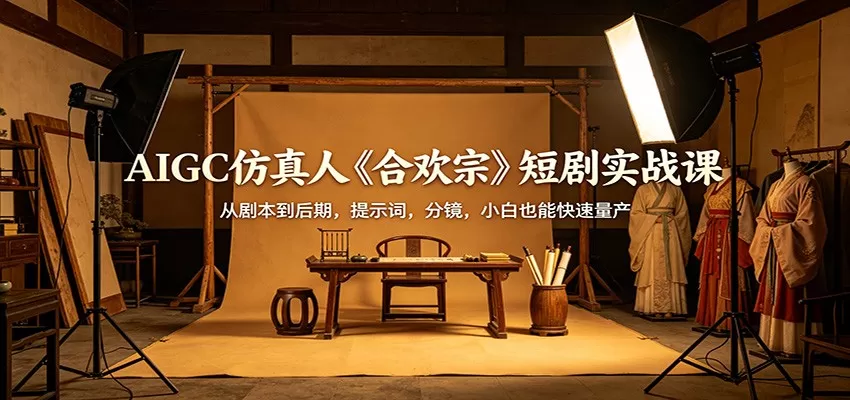 AIGC仿真人《合欢宗》短剧实战课：从剧本到后期，提示词，分镜，小白也能快速量产-小栈博客