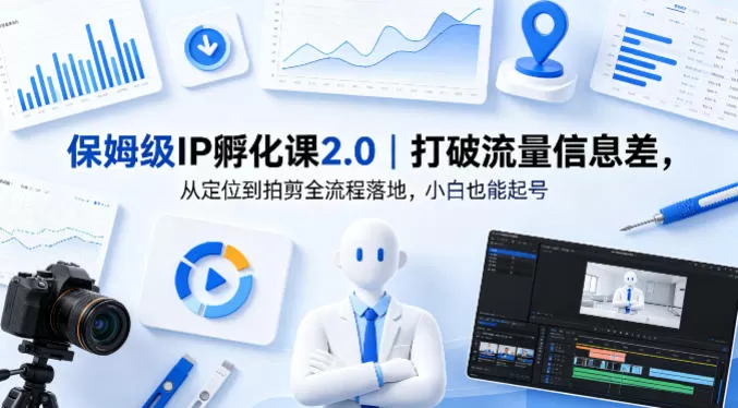 保姆级IP孵化课2.0｜打破流量信息差，从定位到拍剪全流程落地，小白也能起号-小栈博客