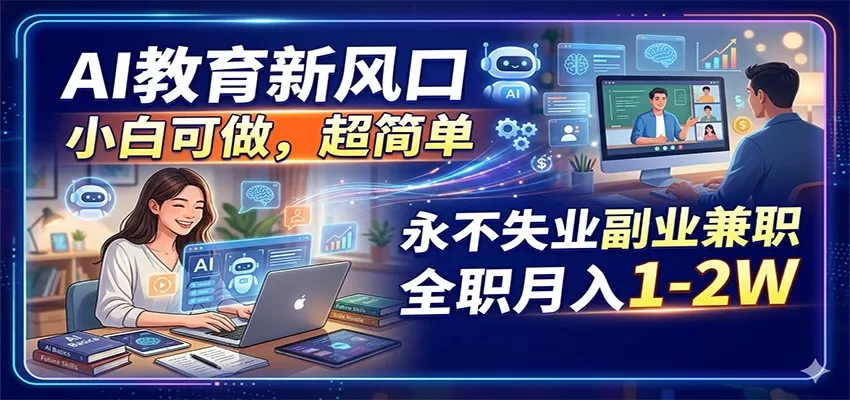 AI教育新风口，小白可做，超简单，永不失业副业兼职 全职月入1-2W-小栈博客