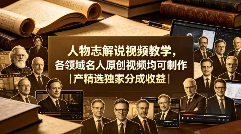 人物志解说视频教学，各领域名人原创视频均可制作丨精选独家分成收益-小栈博客
