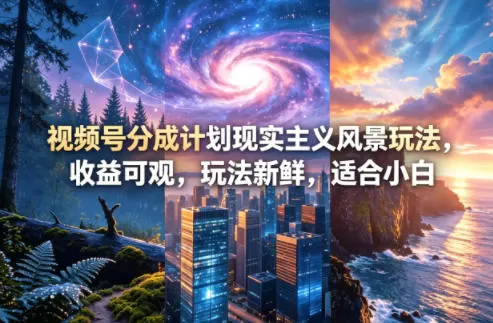 视频号分成计划现实主义风景玩法，收益可观，玩法新鲜，适合小白-小栈博客