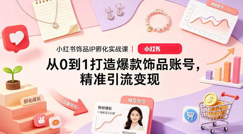 小红书饰品IP孵化实战课｜从0到1打造爆款饰品账号，精准引流变现-小栈博客