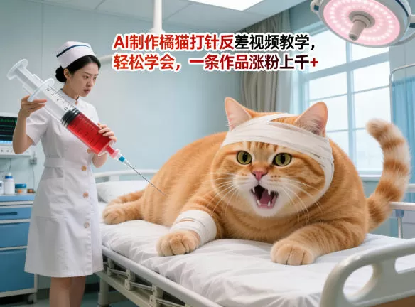 AI制作橘猫打针反差视频教程：爆款涨粉秘诀，轻松上手月入过万-小栈博客