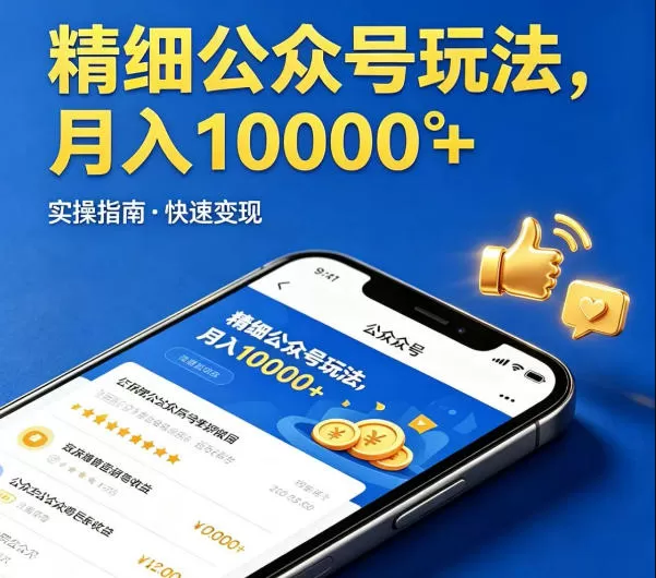 精细化公众号玩法，我们给你提供文章，你来负责发布，收益可观，月入1W+【揭秘】-小栈博客