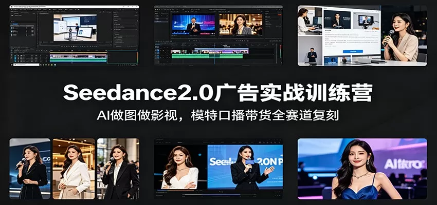 Seedance2.0广告实战训练营：AI做图做影视，模特口播带货全赛道复刻-小栈博客