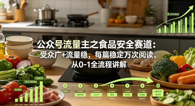 公众号流量主之食品安全赛道，受众广+流量稳，每篇作品稳定万次阅读，从0-1全流程讲解-小栈博客