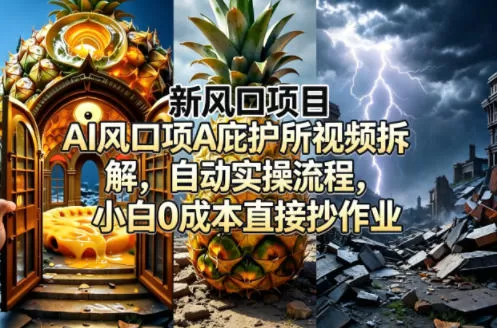 新风口项目AI庇护所视频拆解，自动实操流程，小白0成本直接抄作业-小栈博客