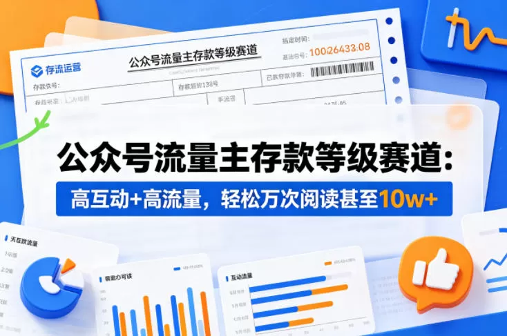 公众号流量主之存款等级赛道，高互动+高流量，轻松达到万次阅读，甚至10w+-小栈博客