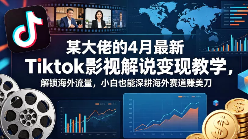 某大佬的4月最新Tiktok影视解说变现教学，解锁海外流量，小白也能深耕海外赛道賺美刀-小栈博客
