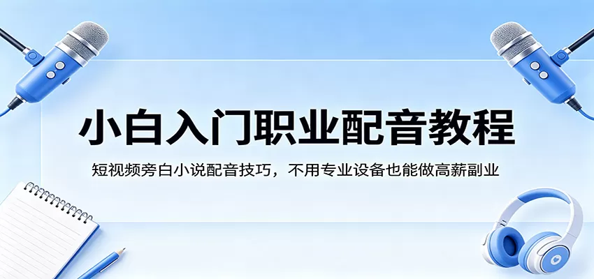 小白入门职业配音教程，短视频旁白小说配音技巧，不用专业设备也能做高薪副业-小栈博客