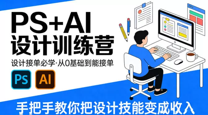 PS+AI设计训练营：零基础到接单变现，两个月掌握平面设计核心技能-小栈博客