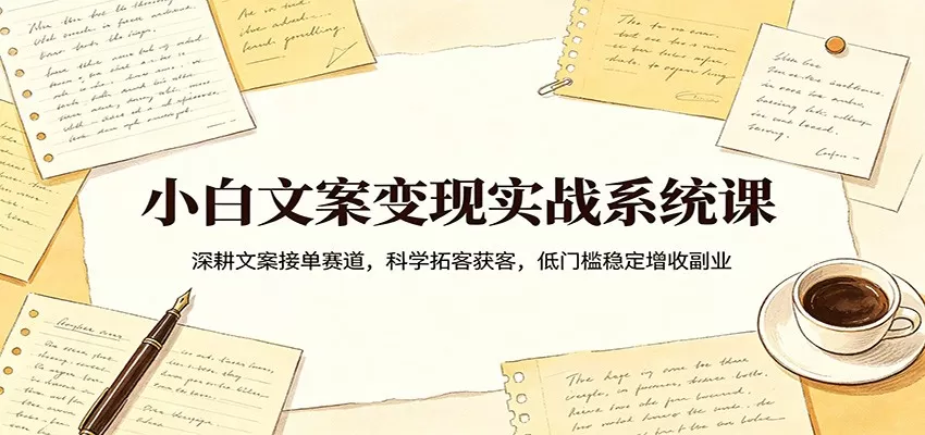小白文案变现实战系统课：深耕文案接单赛道，科学拓客获客，低门槛稳定增收副业-小栈博客