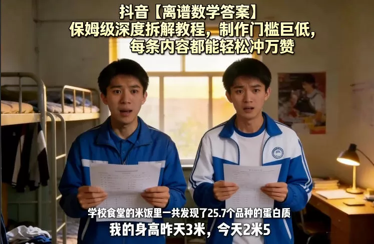 抖音离谱数学答案爆款教程：保姆级拆解，低门槛制作，轻松获万赞-小栈博客