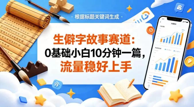 公众号流量主——生僻字故事赛道，流量稳，好上手，0基础小白也能10分钟一篇-小栈博客