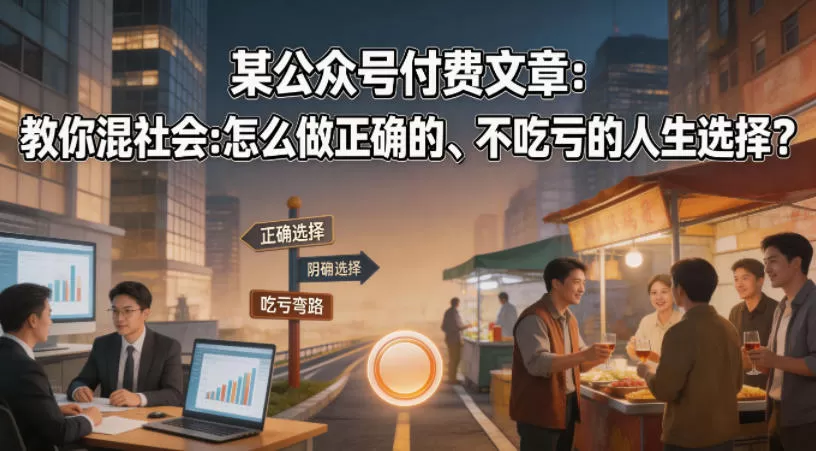 某公众号付费文章：教你混社会：怎么做正确的、不吃亏的人生选择？-小栈博客