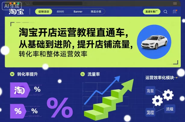 淘宝开店运营教程直通车，从基础到进阶，提升店铺流量，转化率和整体运营效率（更新26年4月20日）-小栈博客