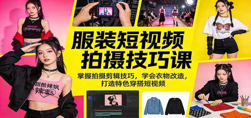 服装短视频拍摄与剪辑全攻略：从创意拍摄到衣物改造，打造爆款穿搭内容-小栈博客