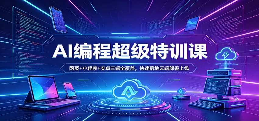 AI编程超级特训课：网页+小程序+安卓三端全覆盖，快速落地云端部署上线-小栈博客