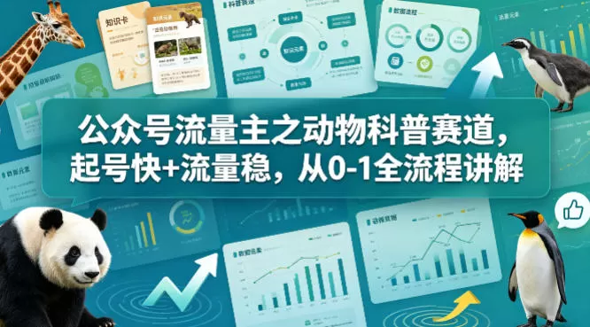 公众号流量主之动物科普赛道，起号快+流量稳，从0-1全流程讲解-小栈博客