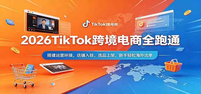 2026TikTok跨境电商全跑通：搭建运营环境，店铺入驻，选品上架，新手轻松海外出单-小栈博客