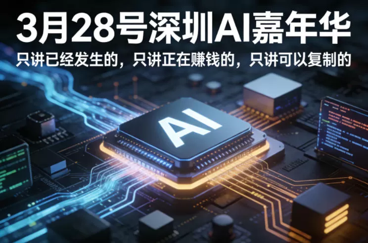 深圳AI嘉年华：揭秘已落地、能赚钱、可复制的AI实战经验 | 3月28日开讲-小栈博客