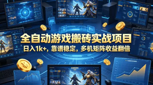 全自动游戏搬砖实战项目，日入1k+，靠谱稳定，多机矩阵收益翻倍【揭秘】-小栈博客