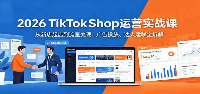 2026 TikTokShop运营实战课：从新店起店到流量变现，广告投放、达人建联全拆解-小栈博客