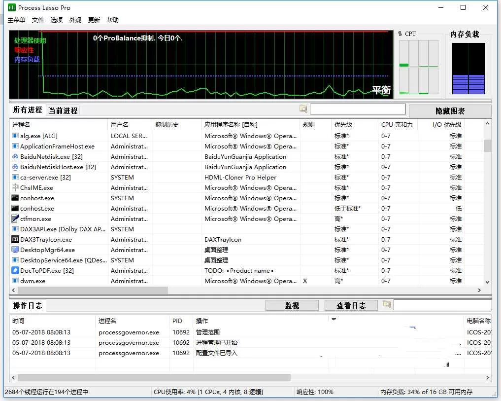 Process Lasso调试进程级系统优化工具v17.12-小栈博客