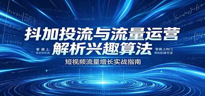 抖加投流与流量运营：解析兴趣算法，掌握上热门、养铁粉实操方法-小栈博客