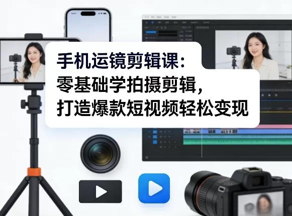 手机运镜剪辑教程：零基础小白到精通，手把手教你拍剪爆款短视频实现变现-小栈博客