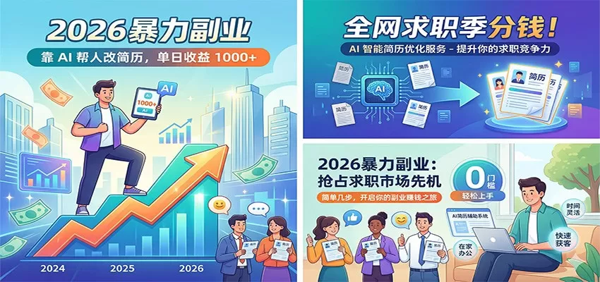 2026年AI简历优化副业指南：如何利用人工智能工具日入千元，抓住求职季红利-小栈博客