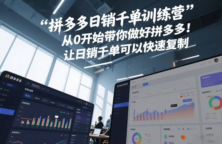 拼多多日销千单训练营，从0开始带你做好拼多多，让日销千单可以快速复制(更新26年3月)-小栈博客