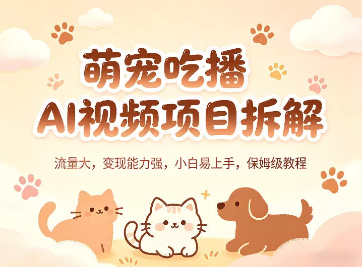 萌宠吃播AI视频项目拆解，流量大，变现能力强，小白易上手，保姆级教程-小栈博客