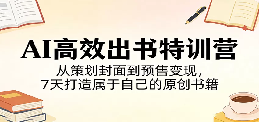 AI高效出书特训营：7天从0到1完成原创书籍创作与变现全攻略-小栈博客