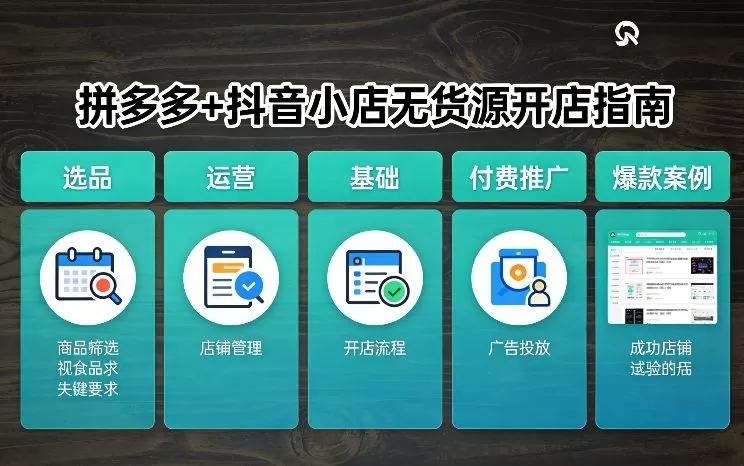 拼多多+抖音小店无货源开店，包括：选品、运营、基础、付费推广、爆款案例等(更新26年4月)-小栈博客